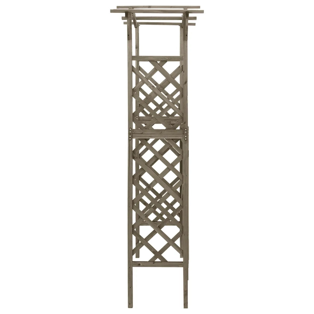 Pergolato con Cancello 116x40x204 cm Grigio in Legno di Abete 316393