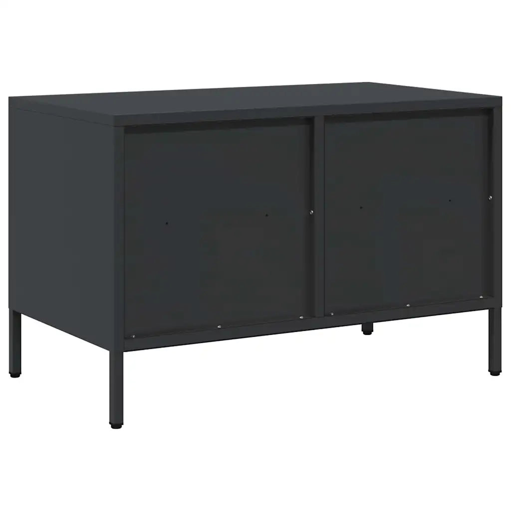Mobile TV-Credenza per TV-Console TV Nero 68x39x43,5cm in Acciaio Laminato a Freddo 961441