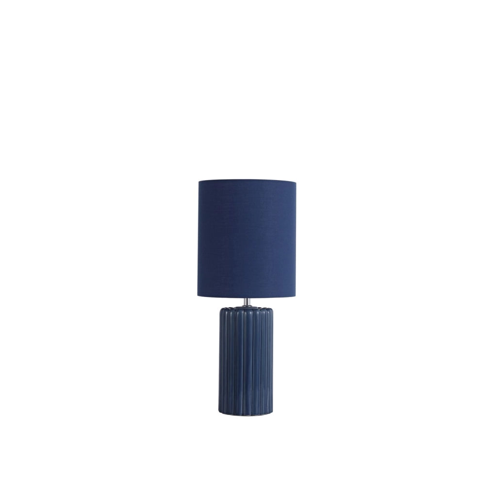 Lampada da tavolo Groove 1Lt, blu navy con paralume abbinato
