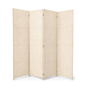 SEPARE' CON QUATTRO PANNELLI IN PLASTICA BEIGE CON STRUTTURA IN LEGNO MISURE: 180X180 CM