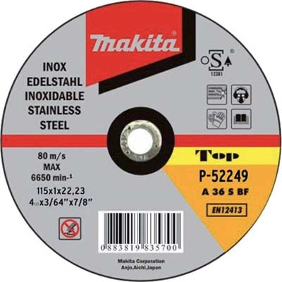 DISCO ABRASIVO TAGLIO FERRO MAKITA - MM 115X22,2 H.MM 1,0 PIANO- 50 pezzi
