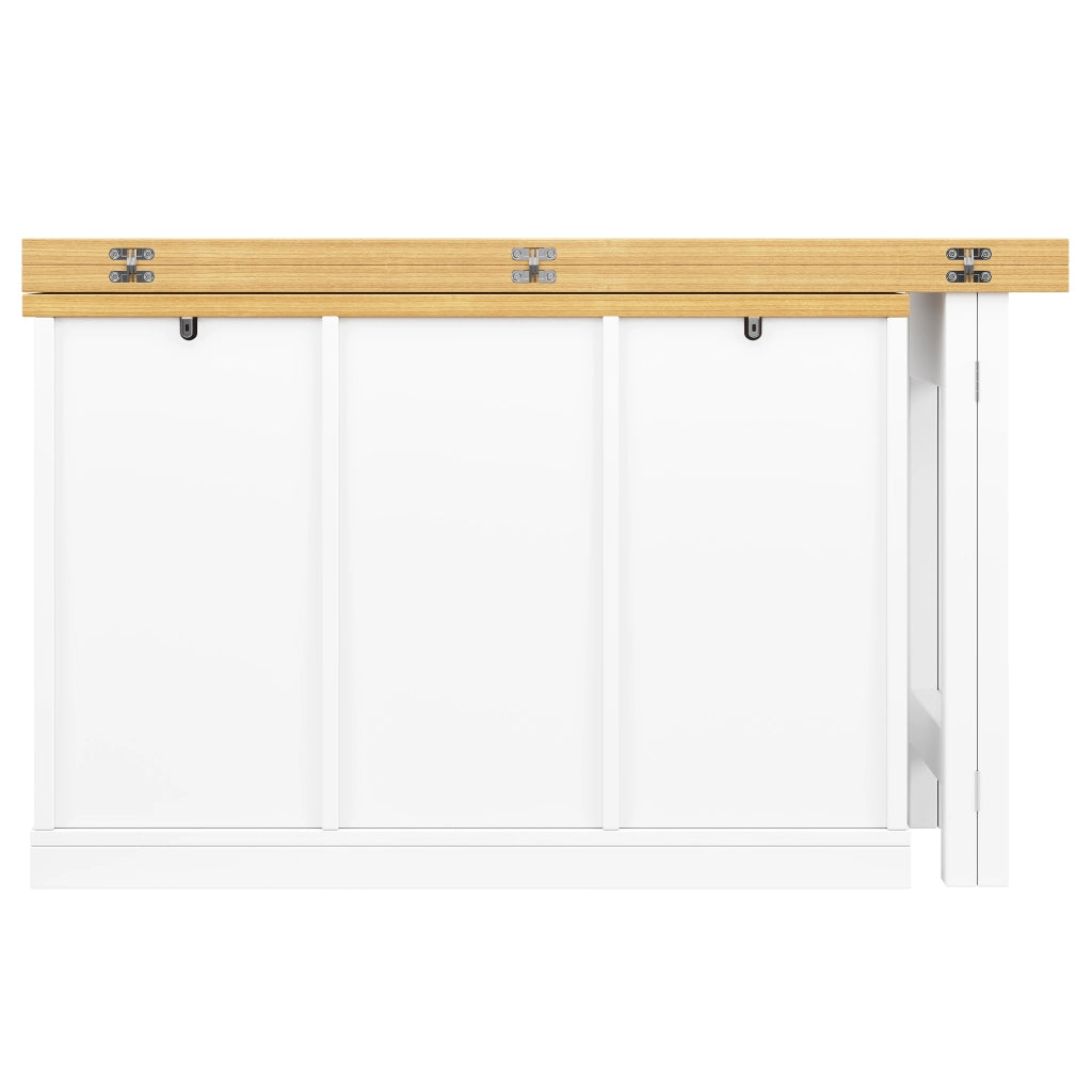 TAVOLO Isola cucina allungabile 120-197 cm 360° MDF Bianco