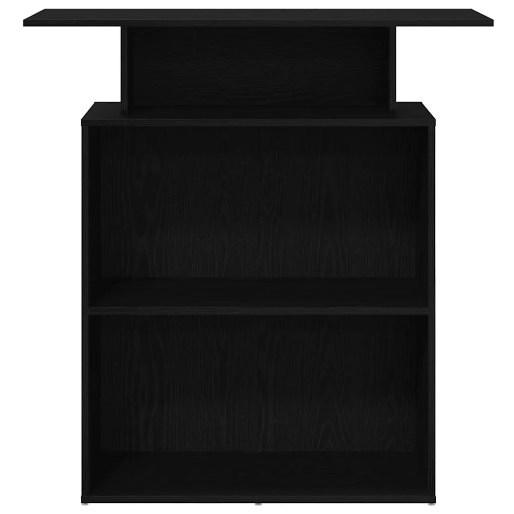 Scrivania per Reception Nera 100x40x104 cm in Legno Massello 859052