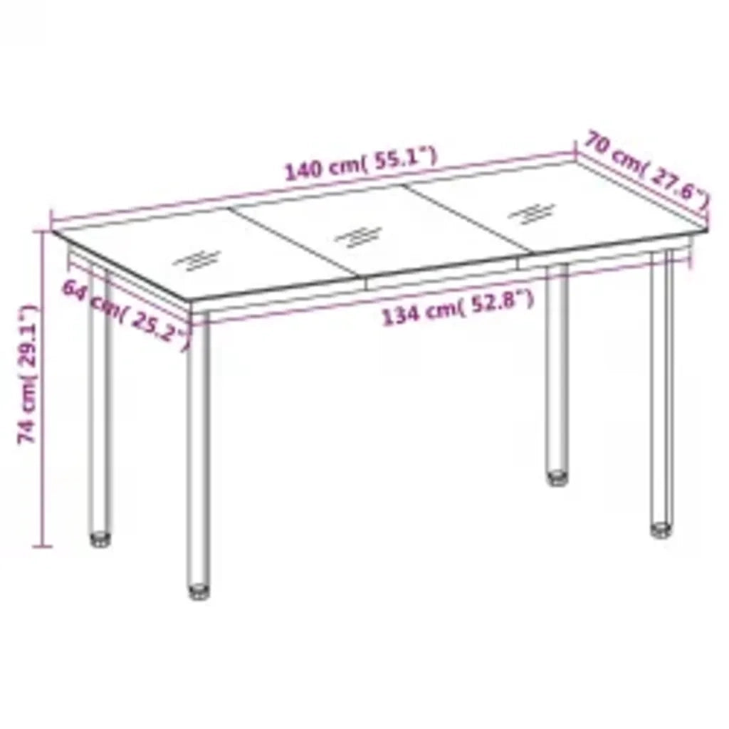 Set da Pranzo da Giardino 7 pz con Cuscini Grigio e Nero cod mxl 42162