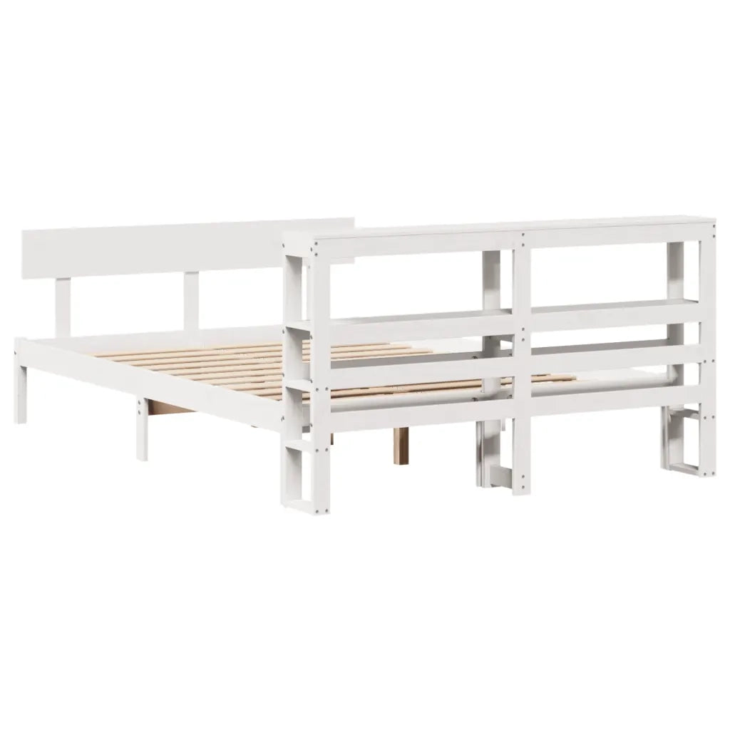 Letto senza Materasso Bianco 140x190 cm Legno Massello di Pino