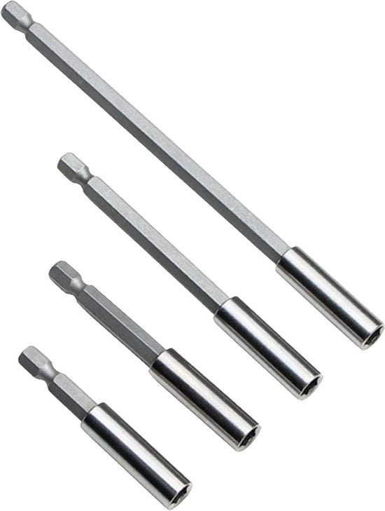 Set di 4 attacchi magnetici (60-150 mm) per trapano - lunga testa a sei facce con 1/4 pollici testa a sei facce.