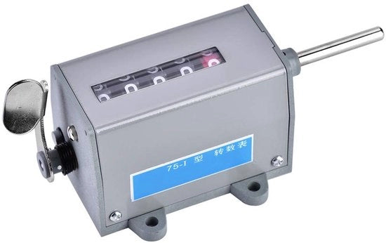Contatore di Rotazione Meccanico - 5 Digitale Display - Portata di Misura 0-99999 - Tensione Nomiale 220V - Dimensioni 16,2 x 7 cm - Peso 241 g - Contatore di Frequenza