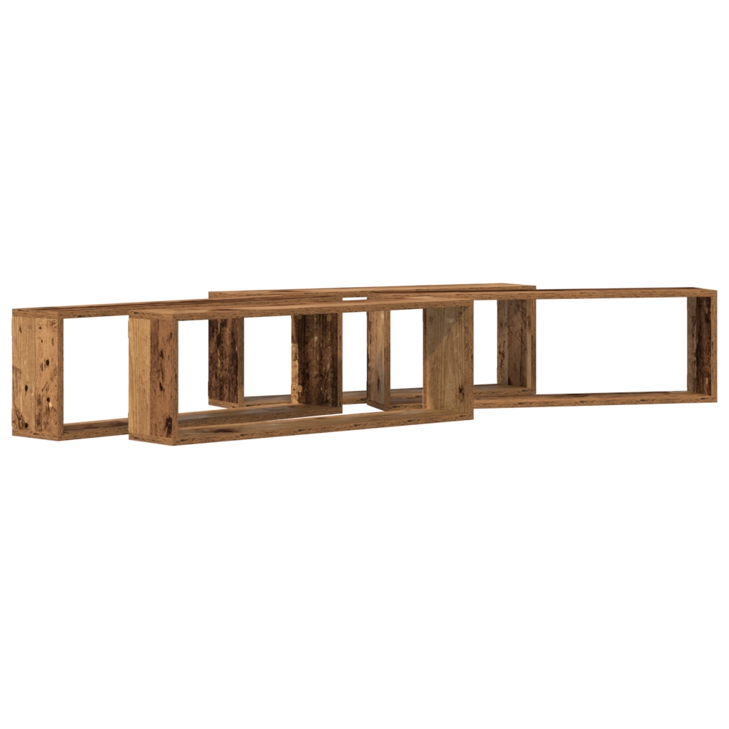 Mensole  4 pezzi in legno vecchio 80x15x26 cm in legno ingegnerizzato