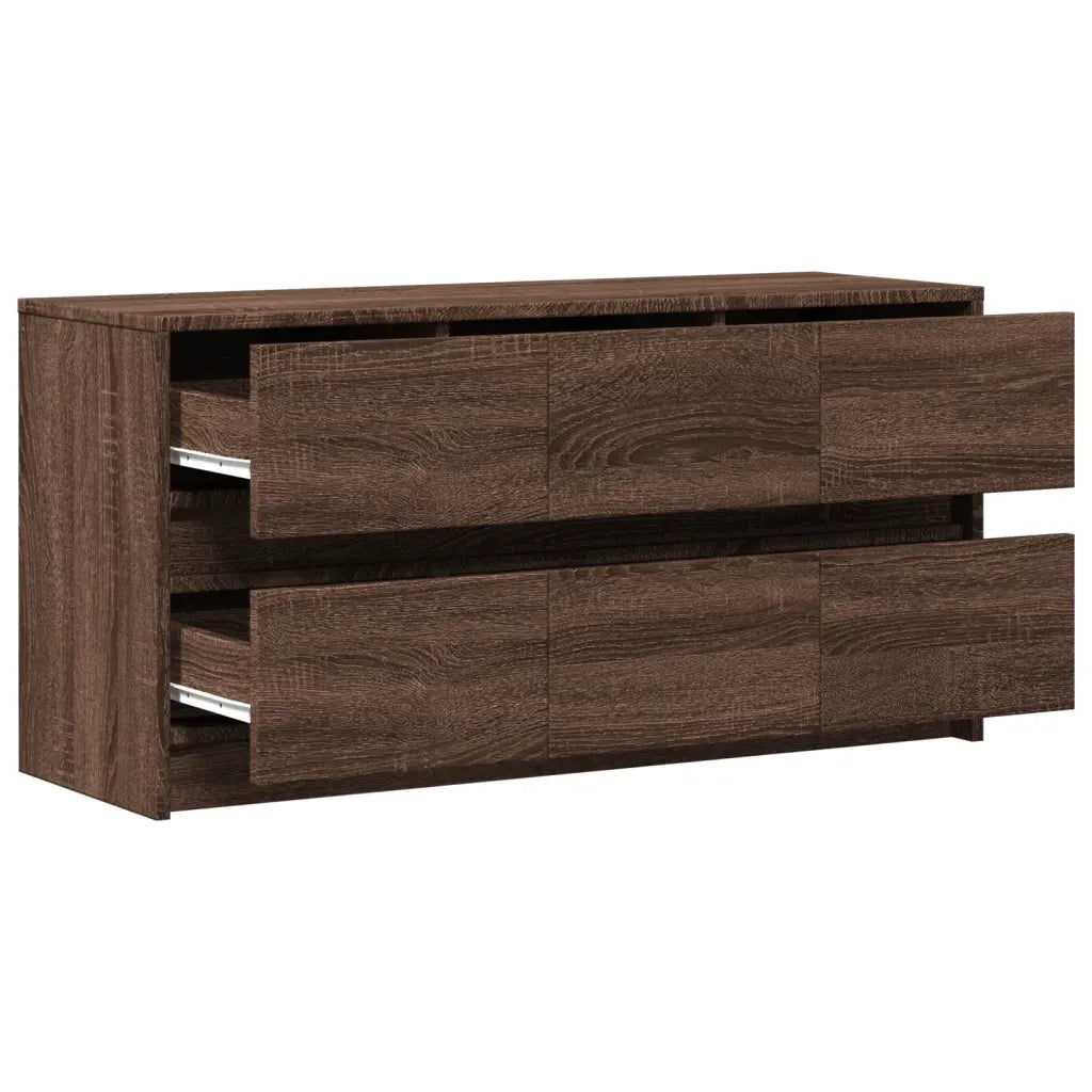 Mobile Porta TV con LED Rovere Marrone 100x34x50 cm Truciolato