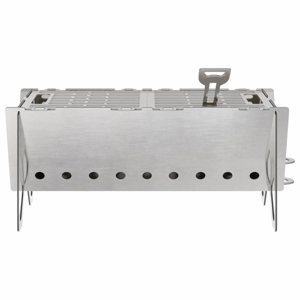 Focolare da campeggio 42 x 22 x 18 cm Acciaio Inox Argento 42028478
