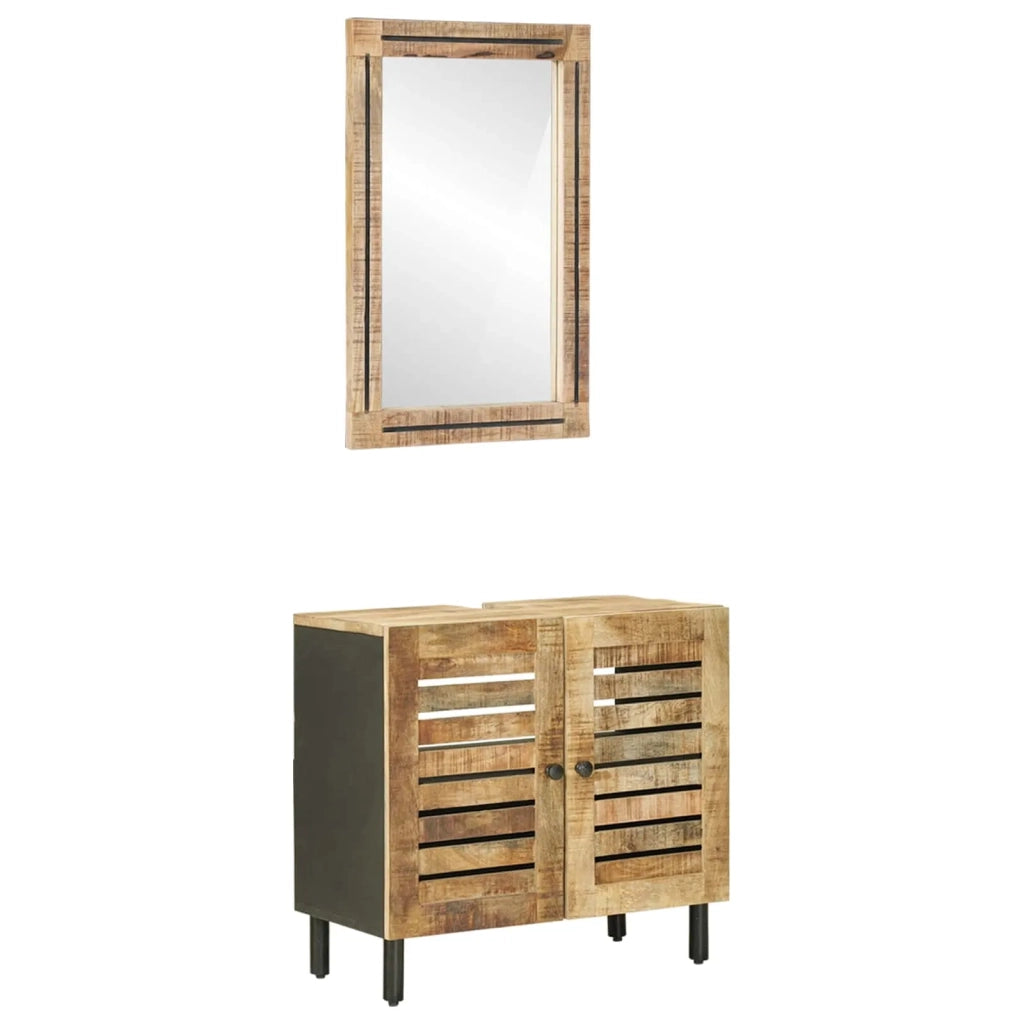 Set di Armadi da Bagno con porta 2 pcs Legno di mango massello 3310165