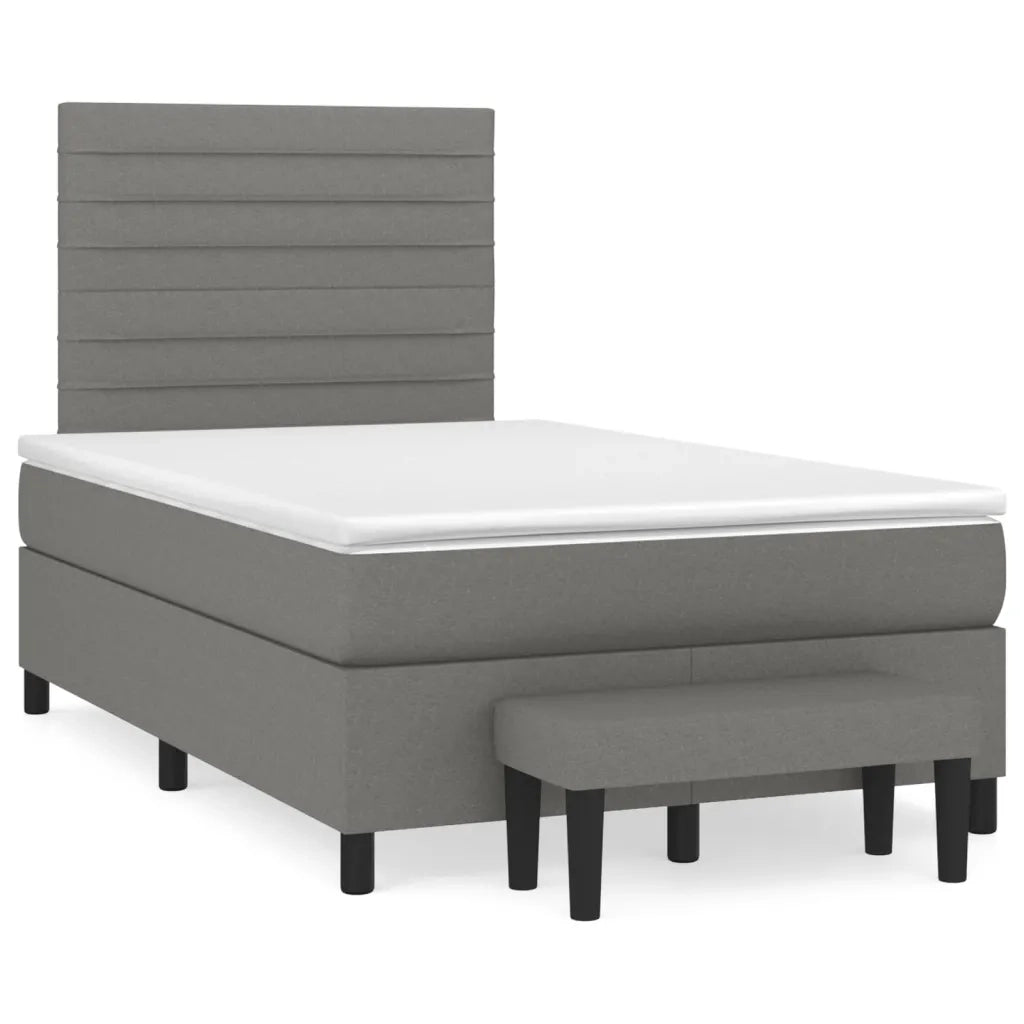 Giroletto a Molle con Materasso Grigio Scuro 120x200 cm Tessutocod mxl 123107