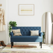 Panca con Schienale-Divano Sedia Blu 120x62x75,5 cm in Tessuto