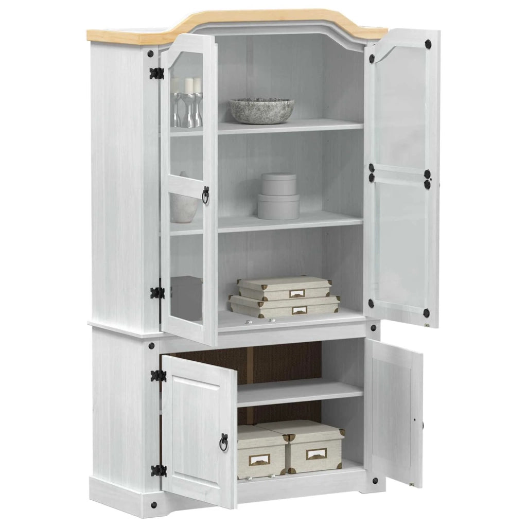 Vetrina Bianco 103.5 x 42 x 180 cm Pino massello