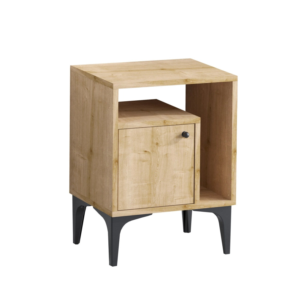 Comodino in legno "Nuno" - 40 x 35 x 55 cm - Beige
