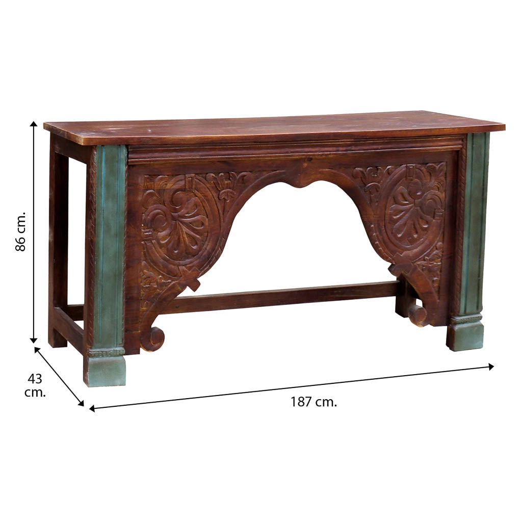 Mobile da ingresso in legno marrone 187x43x86h