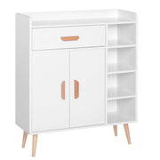 Madia Mobiletto Soggiorno con Piedi in Legno di Pino Bianco 80x29.5x96 cm