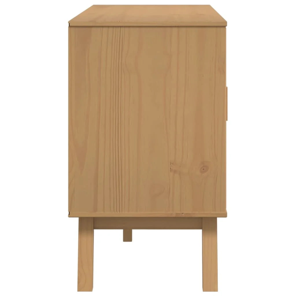 Buffet credenza cassettiera armadio mobile contenitore organizer per cucina soggiorno salotto 114 x 43 x 73,5 cm legno di pino massiccio marrone 02_0036180