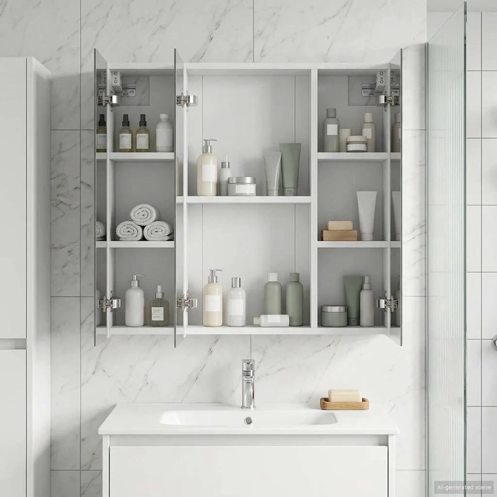 Mobiletto per specchio da bagno Bianco 70 x 14,5 x 70 cm 889087