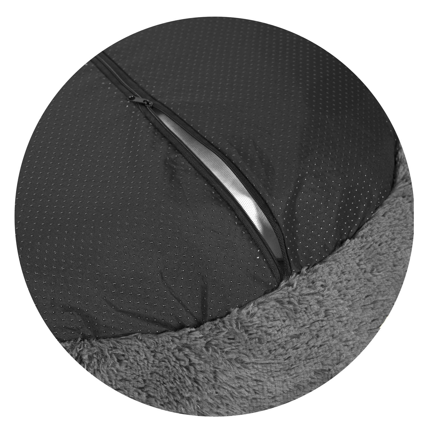 AIO FACTORY Letto per cani impermeabile Shaggy Bed grigio scuro da 40 cm