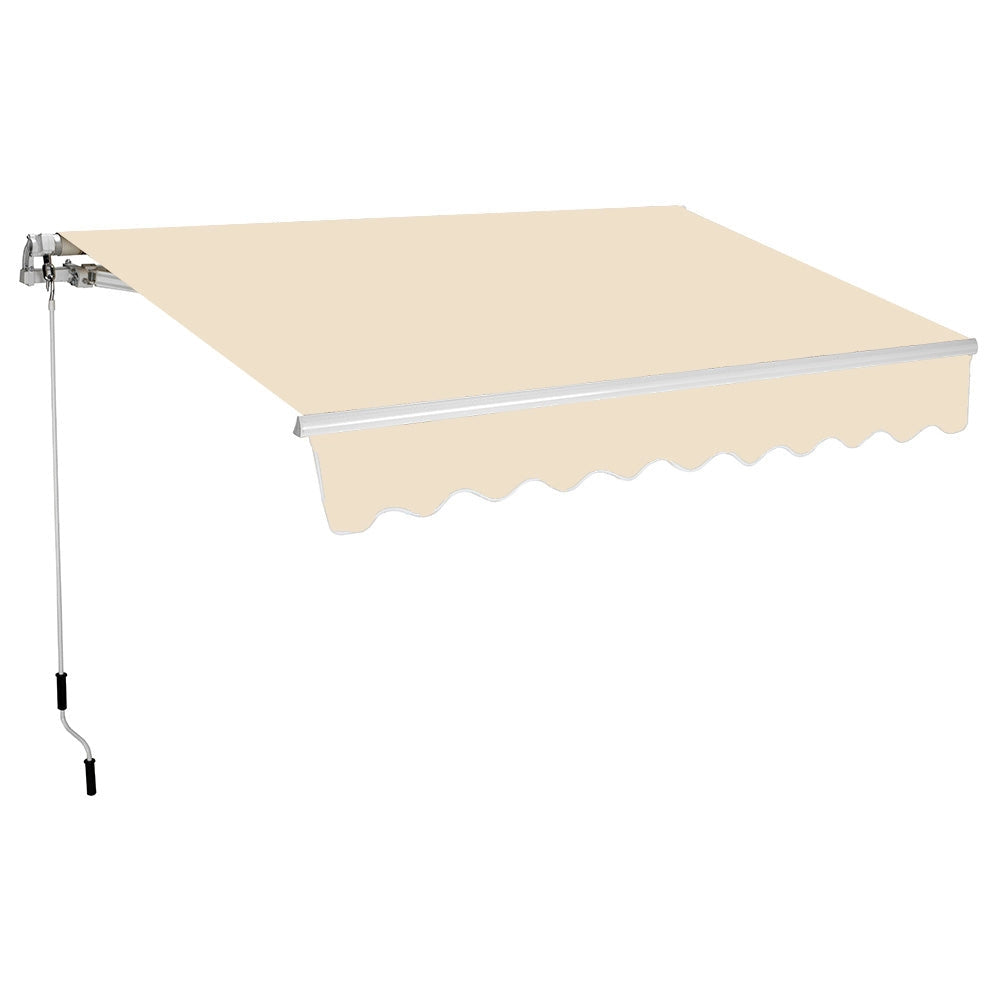 Tenda da Sole Barra Quadra 200x250 cm Tessuto in Poliestere Beige Unito