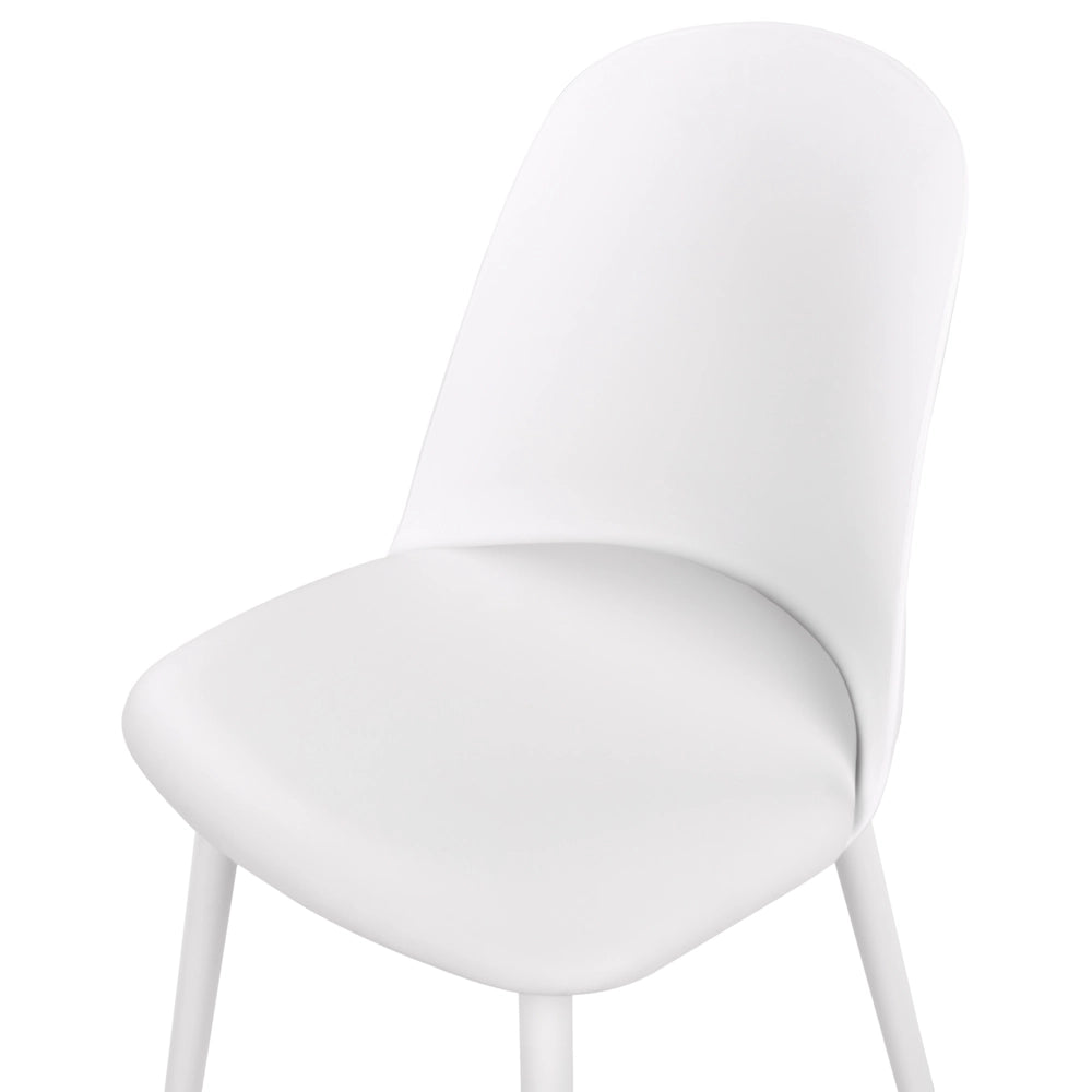 Set di 2 sedie da pranzo Seduta sintetica imbottita bianca Sedute da cucina Soggiorno moderno minimalista