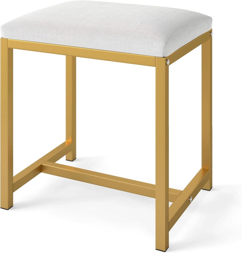Pouf imbottito con sedile rivestito, portata fino a 150 kg, sgabello rettangolare per camera da letto, spogliatoio, soggiorno, corridoio, 38 x 30 x 42 cm