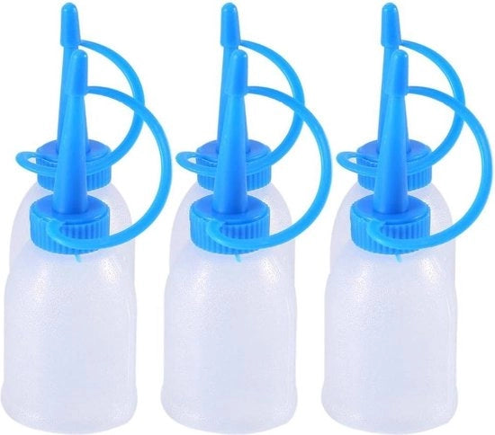 Colla in Polvere 6 Stck-confezione 30ML 1 Onza Colla Industriale Gel - - Contenitore in Plastica con Applicatore a Punta Blu.