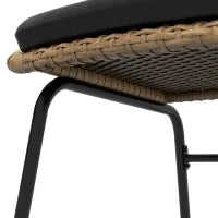 Set da Bistrò in Rattan per Terrazza, Set di Mobili da Giardino, 2 Sedie e Tavolo, Giallo