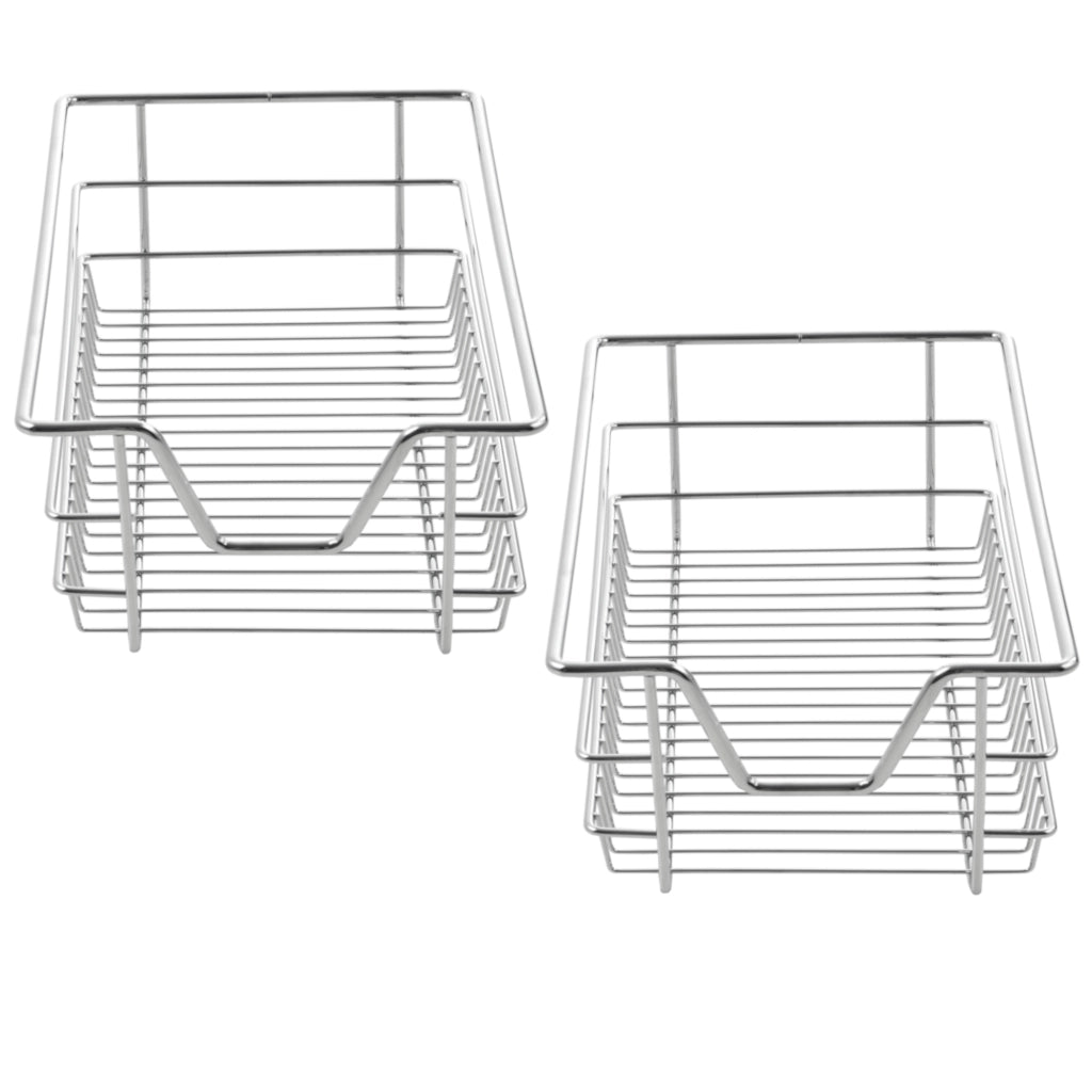 Set di 2 Cassetti Telescopici Estraibili a Rete con Guide in Acciaio 37x44x14 cm [en.casa]