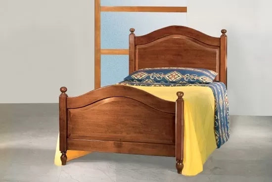 Letto singolo classico legno tinta noce l 100 h 111 p 212 (6127) - Mobili 2G