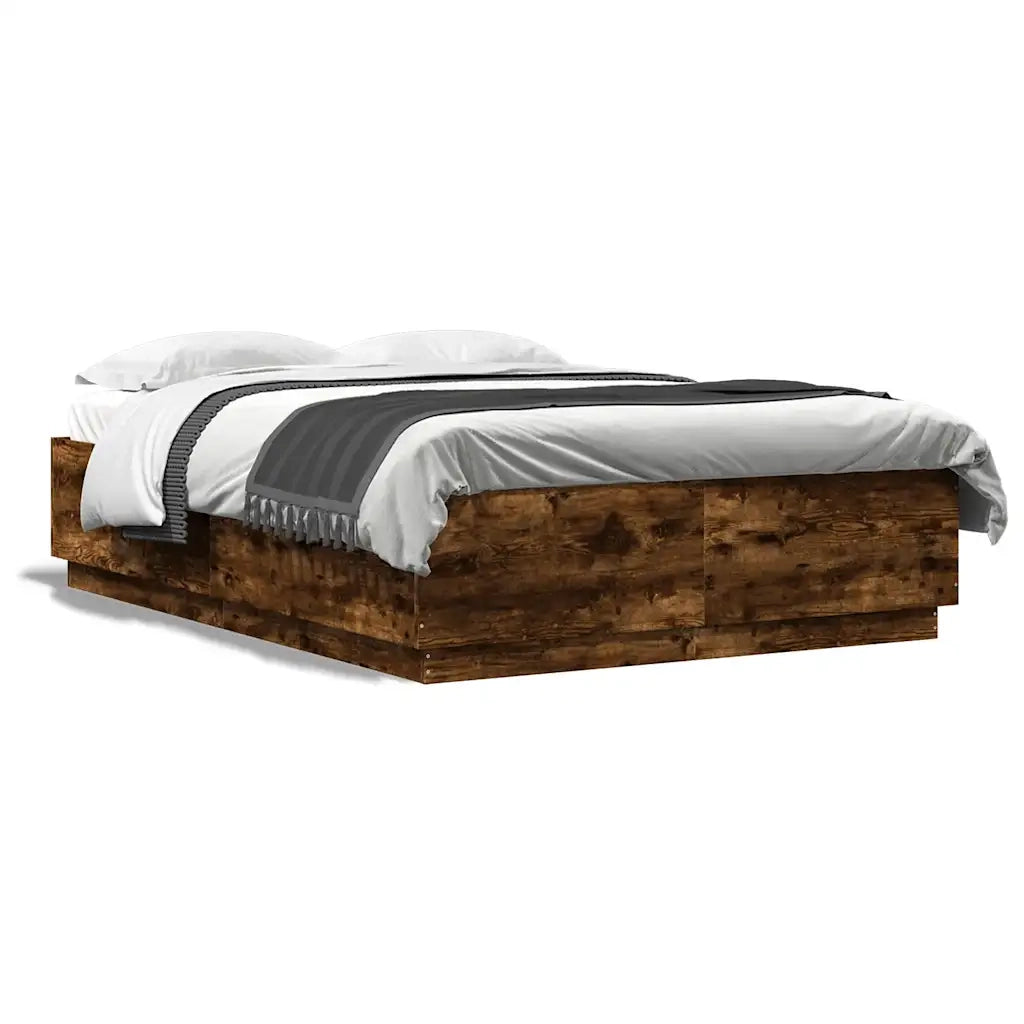 Giroletto con Luci LED Rovere Fumo 150x200 cm Legno Multistrato 3209608