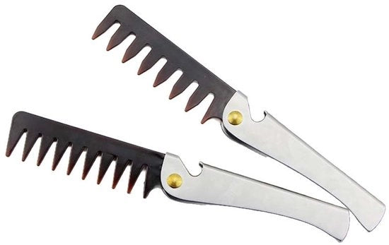 Tre accessori-Roestvrijstalen Opvougbare Zakkam – Portatile per Capelli – Per Stile, Salone & Uso Casa