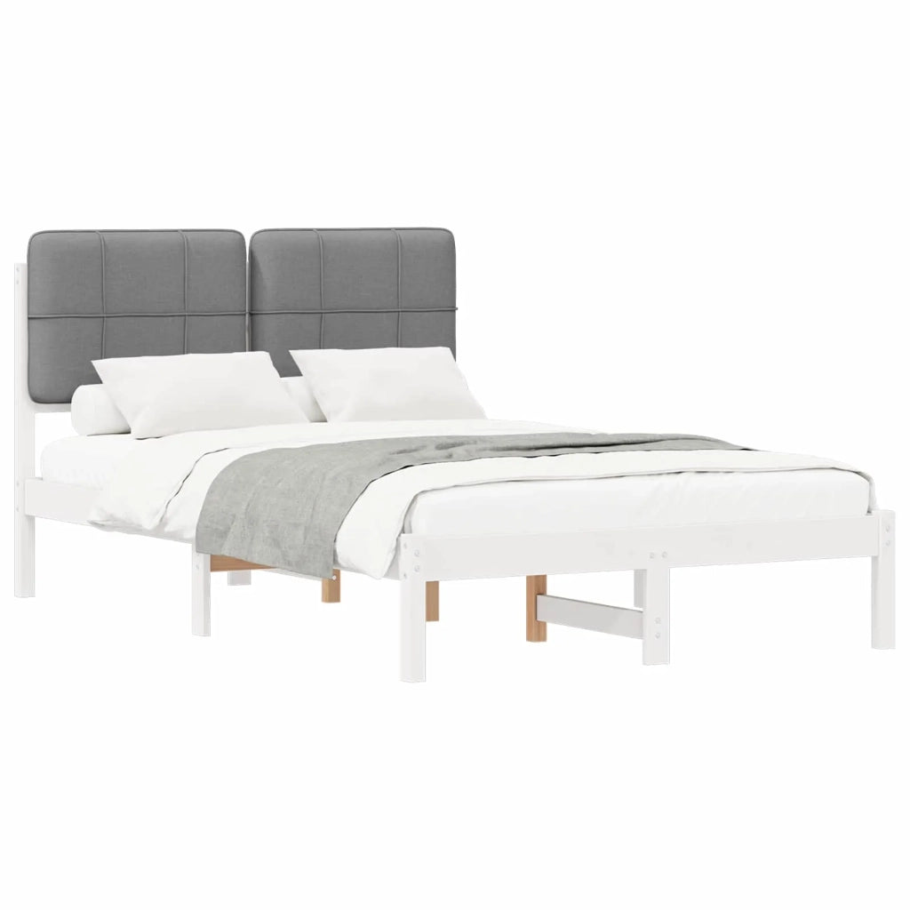 Letto con Testiera Rivestita Grigio chiaro 120 x 200 cm 877983