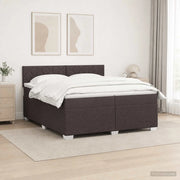 Letto con Box Spring, Materasso e LED Marrone Scuro Tessuto 3452032