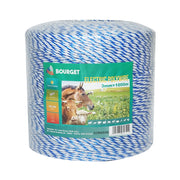 Filo bianco-blu, diametro 3 mm, 3x0.2 mm SS, 1000 m per recinzione elettrica, resistenza 7.8 Ohm, Bourget