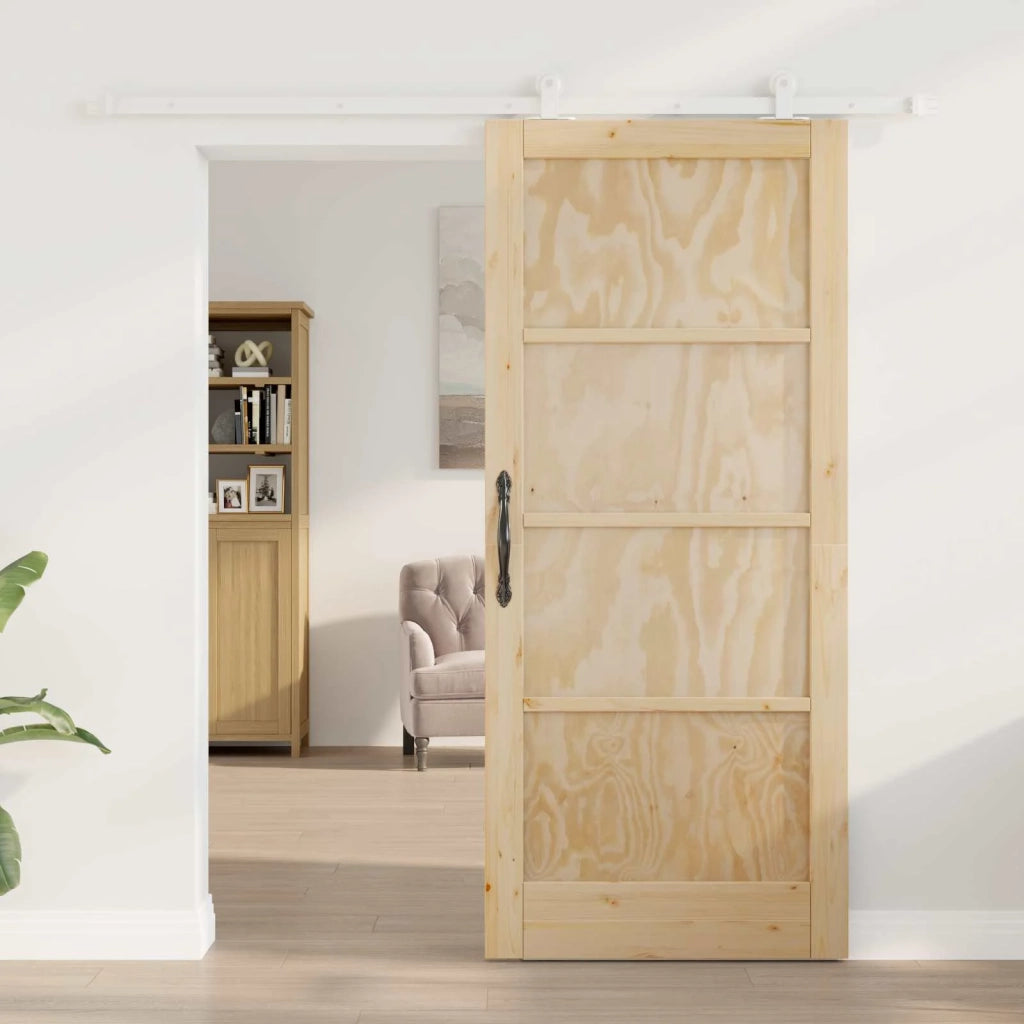 Porta scorrevole Naturale e Bianco 86 x 198,5 cm 3445483