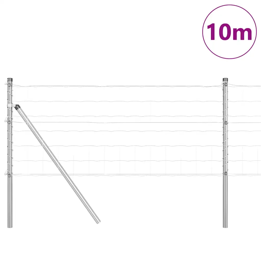 Recinzione da Giardino | Recinzione con Posto Argento 0,6 x 10 m Acciaio e PVC