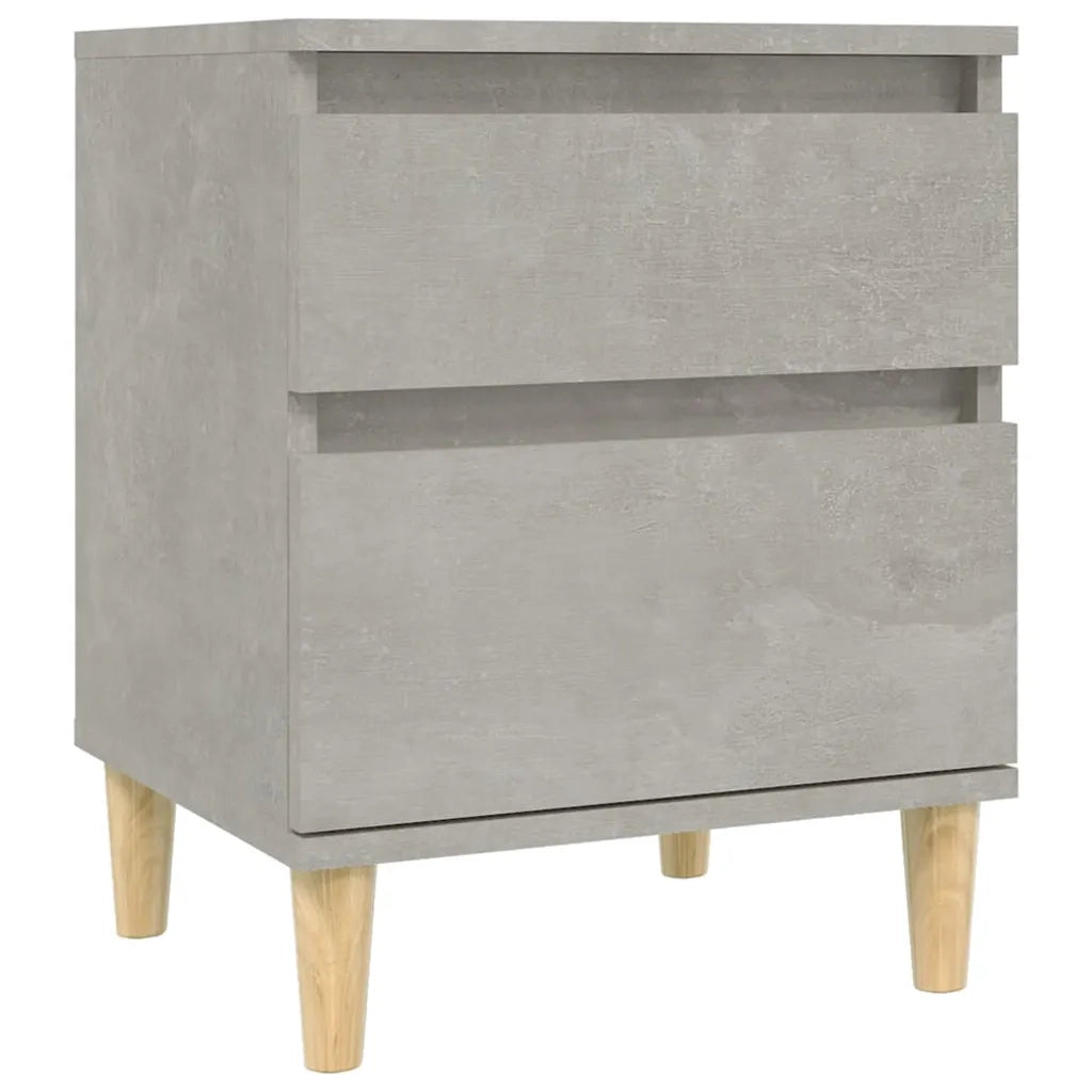 Set di 2 Comodini | Armadio da Notte | Mobiletto da notte Grigio Cemento 40x35x50 cm