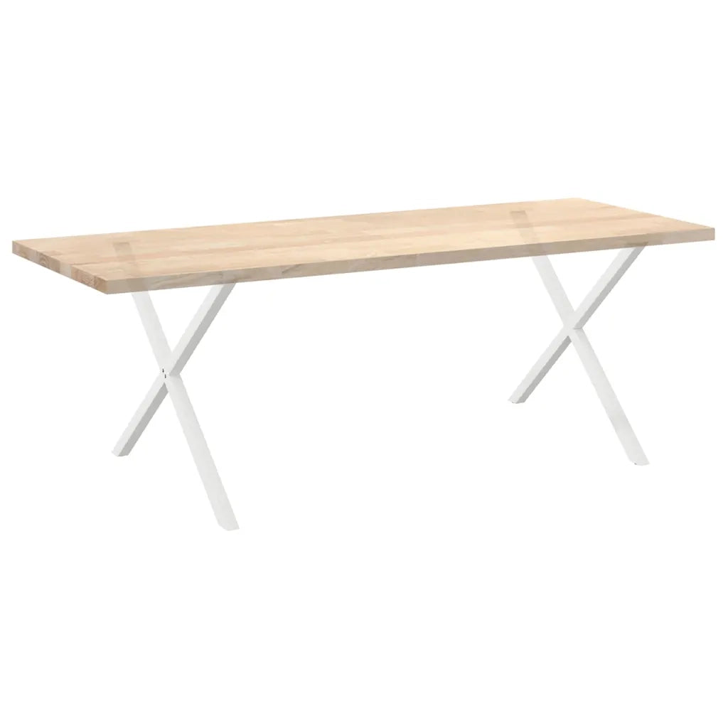 Gambe per tavolo da pranzo a forma di X 2 pz bianche 90x(72-73) cm in acciaio 4012925