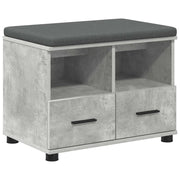 Panca per ingresso con cuscino Grigio Cemento 60 x 38 x 46 cm