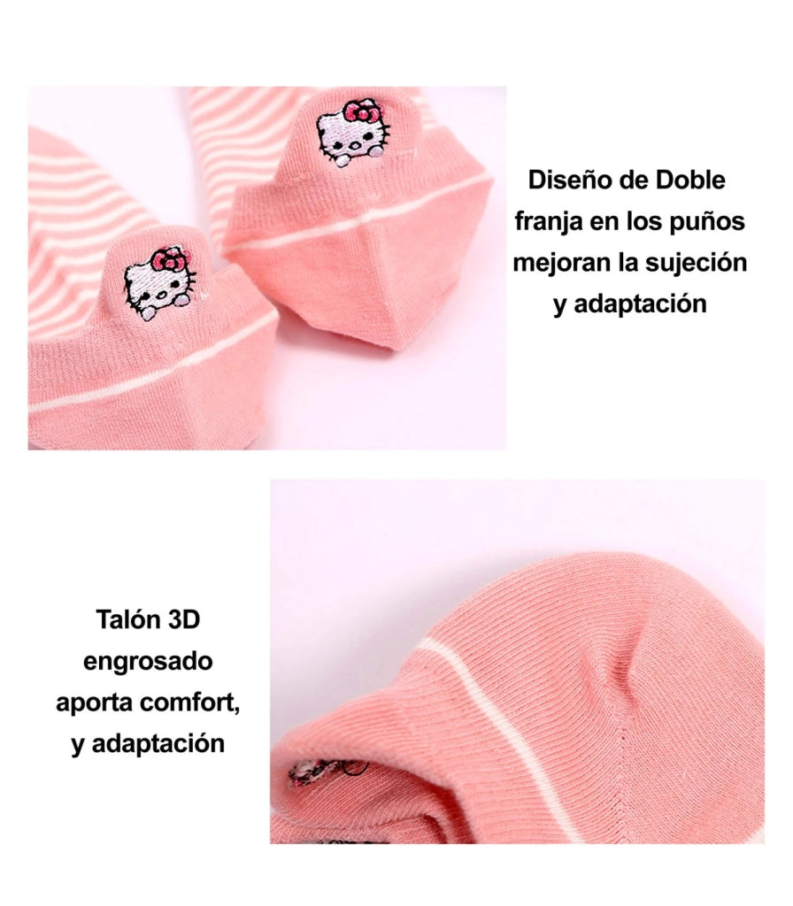 Calzini Bassi in Cotone con Gatti Ricamati | Gattini sul Tallone | Taglia Unica 35–40 EU