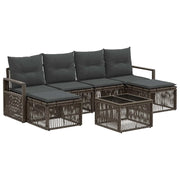 Set Divano da Giardino 7 pcs Grigio polyrattan