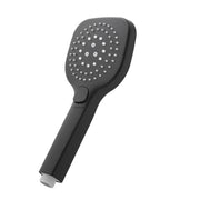 Doccino arrotondato 26 cm con tre tipi di getto nero opaco in ABS Hidra