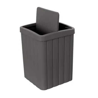 Pattumiera bagno antracite in plastica 10 lt con coperchio basculante Buzz