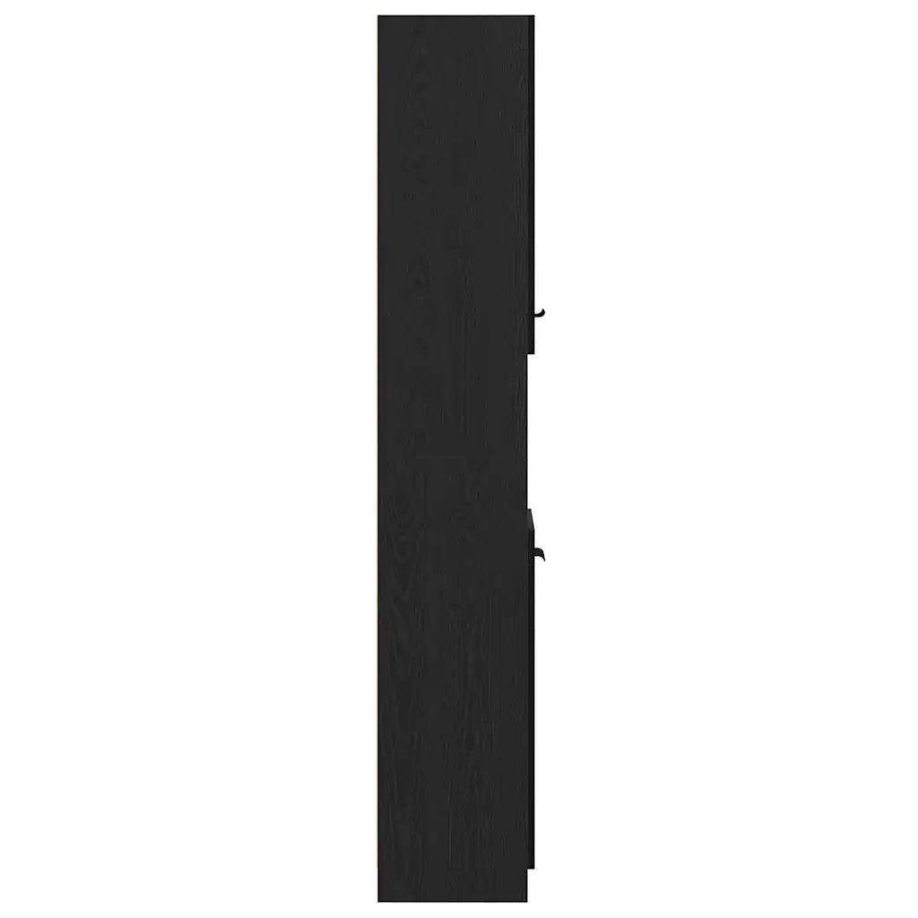 Mobile da Bagno con lo scaffale Rovere nero 32 x 34 x 188,5 cm 862097
