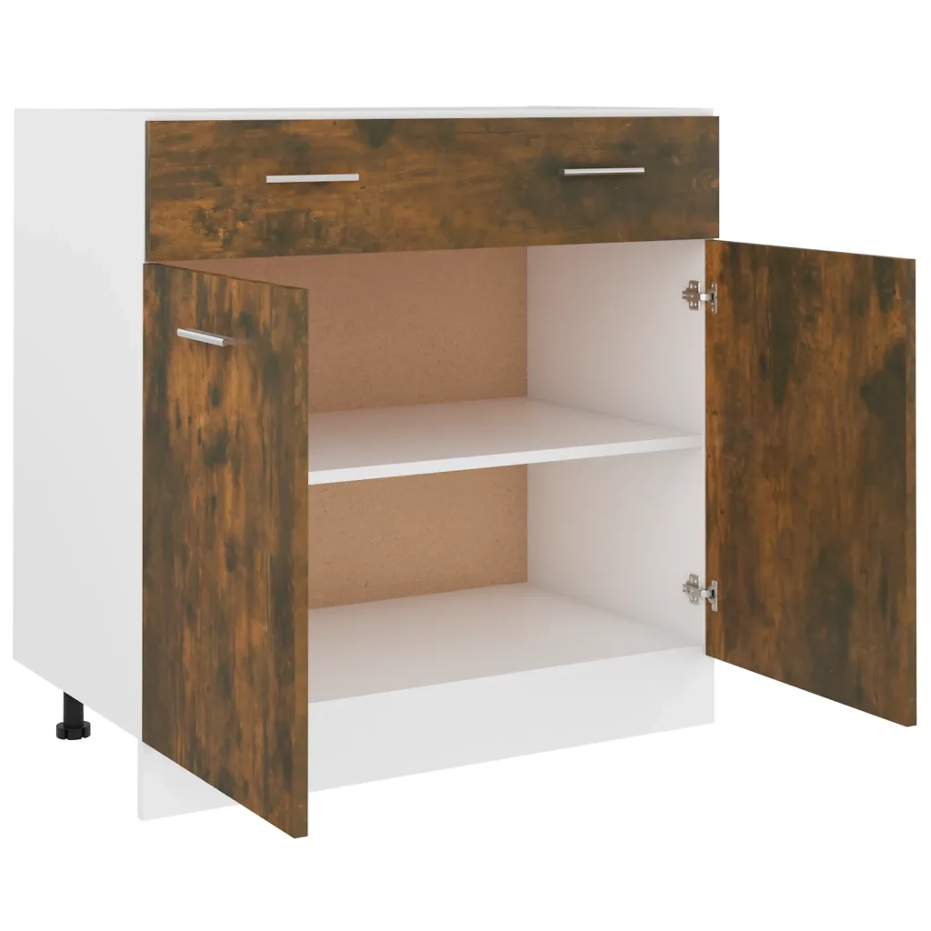 Pensile da cucina | Mobile con Cassetto ¡°Lyon¡± Rovere Fumo 80x46x81,5 cm