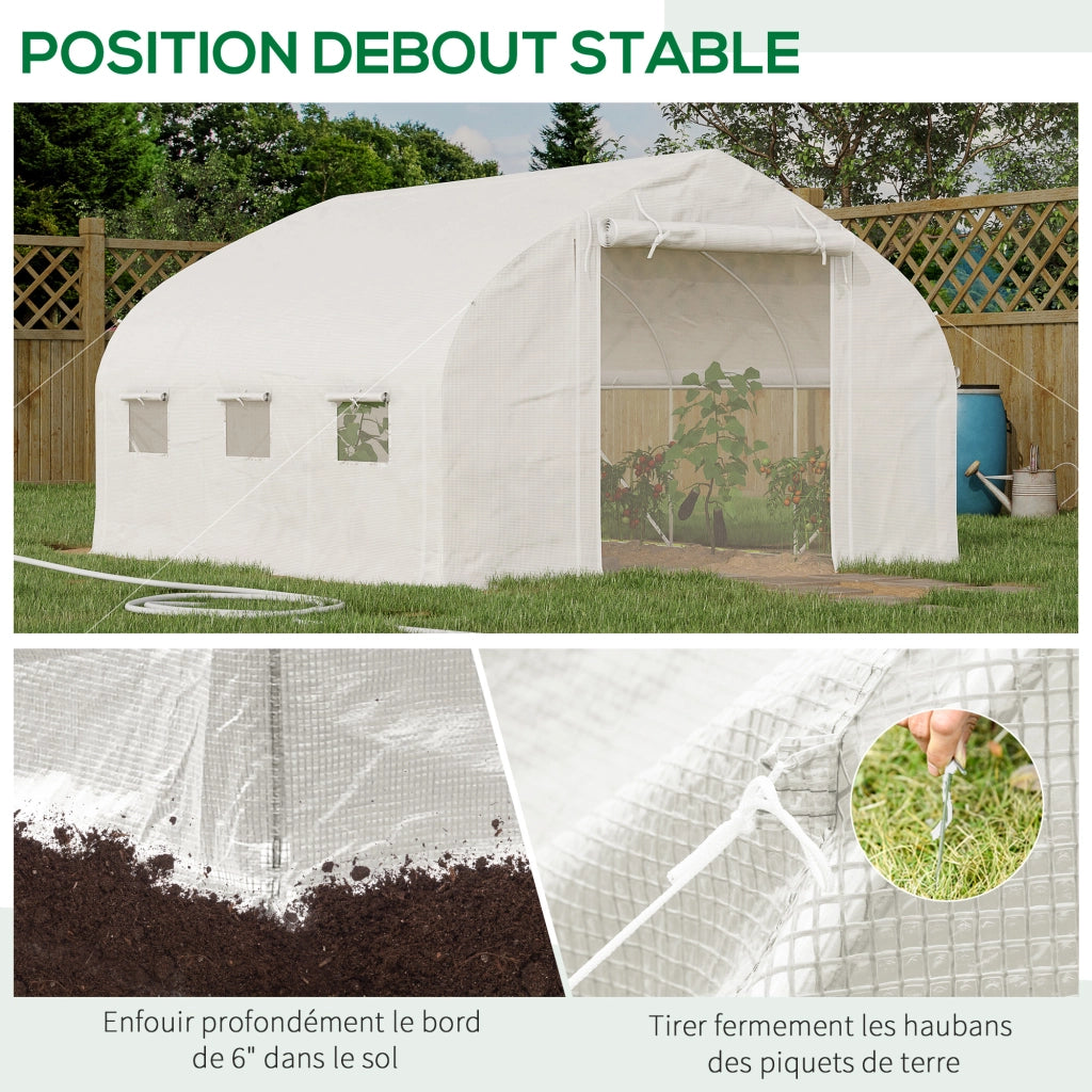 Serra da giardino tunnel ¨C zephmum ¨C 10.4 m2 anti UV rete 350x300x200 cm bianco
