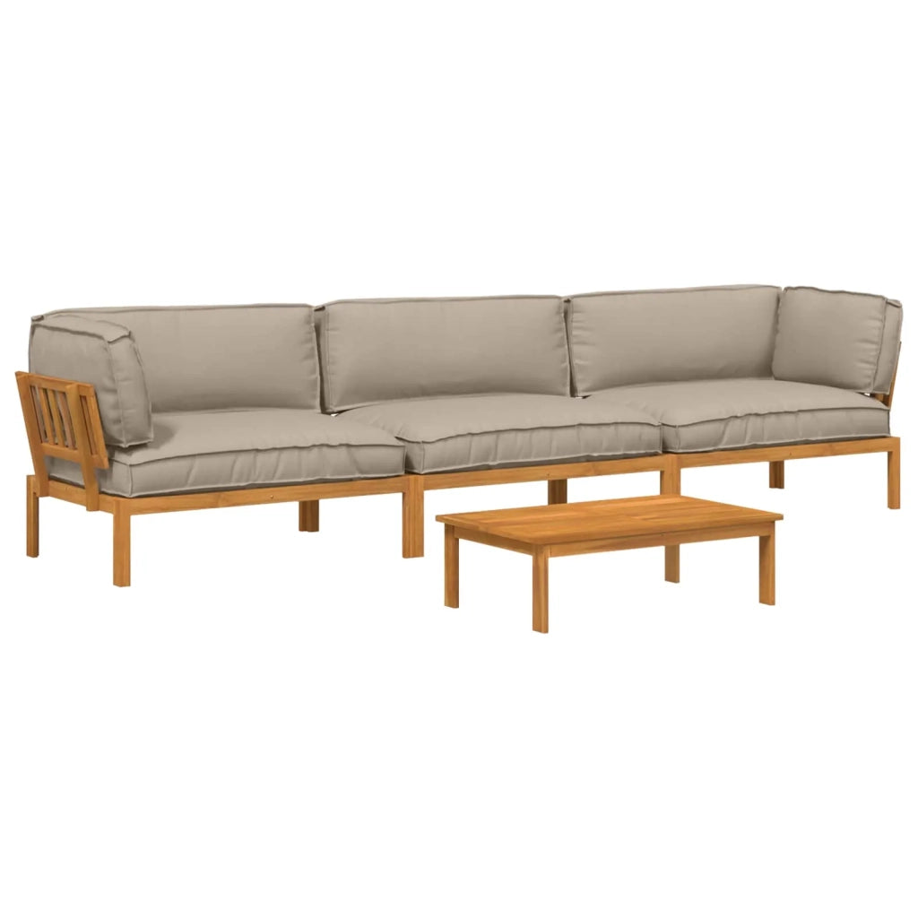 Set di divani con cuscino 4 pcs Talpa Legno di Acacia Massello 3418549