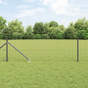 Recinzione con Posto Grigio 0,4 x 50 m Acciaio e PVC